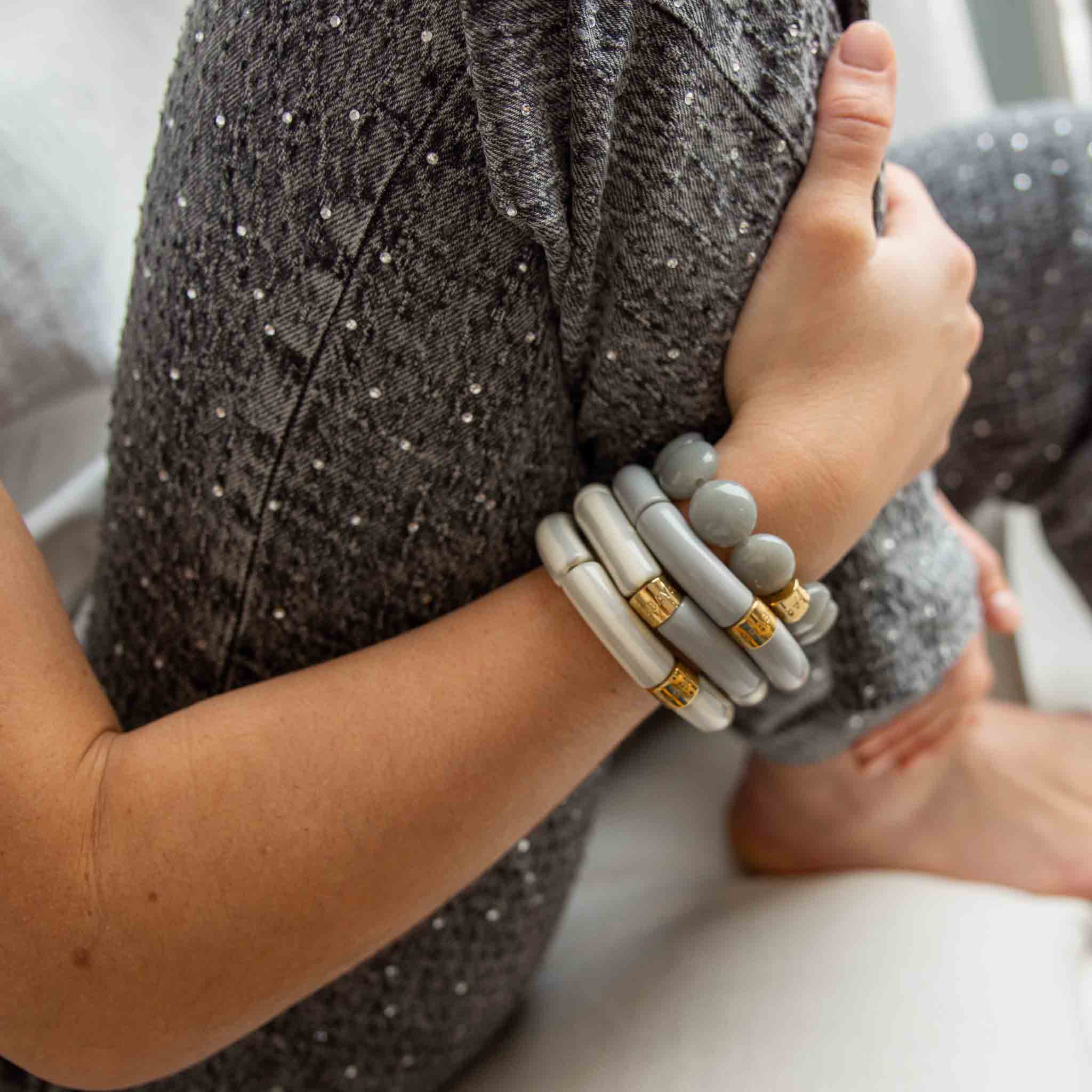Bracelet Bombom Cinza Parabaya