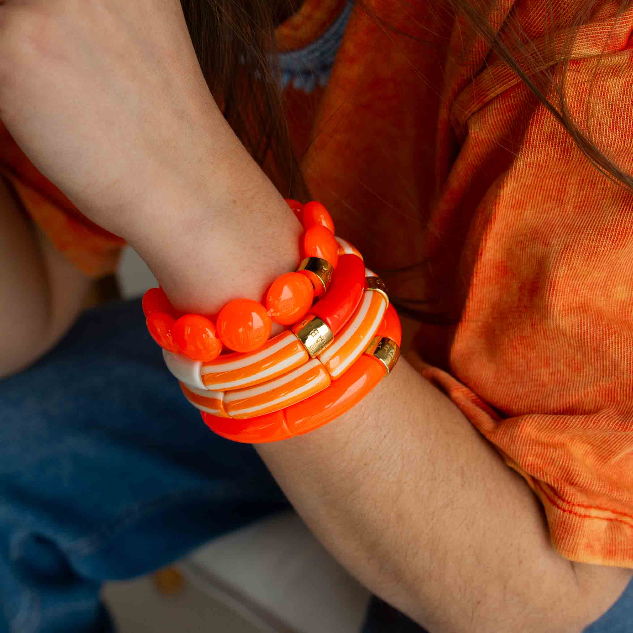 Bracelet Pipoca Brasil Riviera Laranja Parabaya
